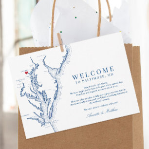 Carte De Remerciements Itinéraire de bienvenue pour le Mariage du Marylan