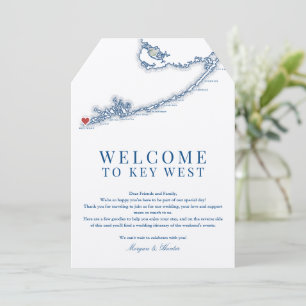 Carte De Remerciements Itinéraire de bienvenue pour mariage à Key West FL