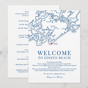 Carte De Remerciements Itinéraire de week-end de mariage à Edisto Beach B
