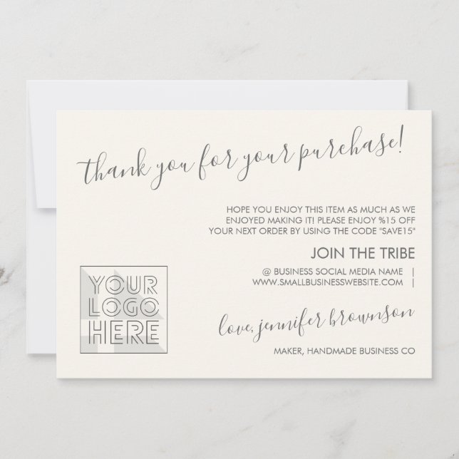 Carte De Remerciements Ivoirienne - Instructions de soins classiques (Devant)