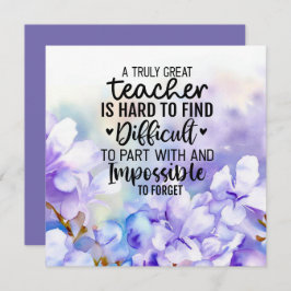 Carte De Remerciements Jacaranda fleurs pour professeur