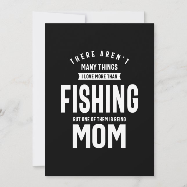 Carte De Remerciements J'adore la pêche. J'aime être une maman (Devant)