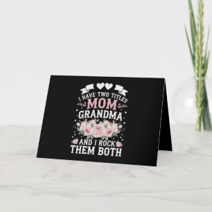 Carte De Remerciements J'Ai Deux Titres Maman Et Grand-Mère Mignonne Fête