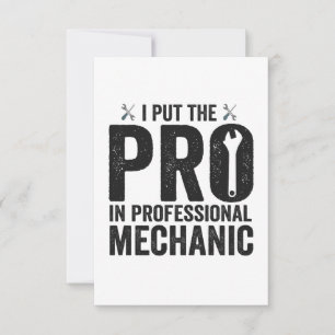 Carte De Remerciements J'ai mis le Pro dans Professional Mechanic Drôle c