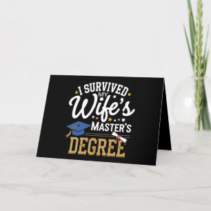 Carte De Remerciements J'ai survécu à la maîtrise de ma femme Diplômée