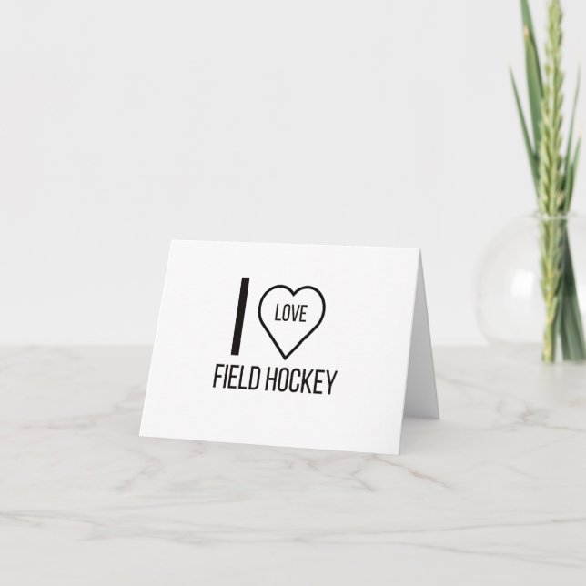 CARTE DE REMERCIEMENTS J'AIME LE HOCKEY SUR LE TERRAIN (Devant)