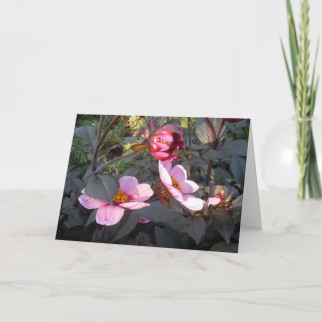 Carte De Remerciements J'Aime Les Fleurs Roses ! (Devant)