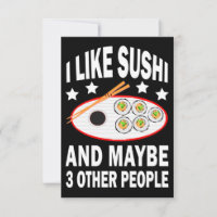 J'aime les sushis et peut-être trois autres person