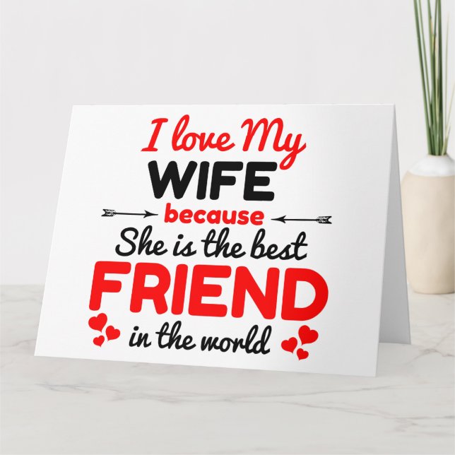 Carte De Remerciements J'aime ma femme (Devant)