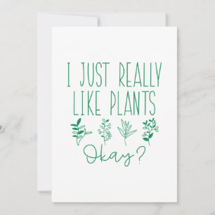 Carte De Remerciements J'Aime Vraiment Les Plantes D'Accord