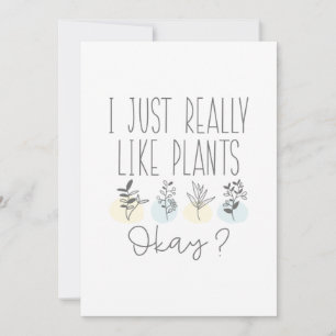 Carte De Remerciements J'Aime Vraiment Les Plantes D'Accord
