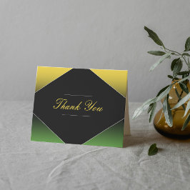 Carte De Remerciements Jamaïque Green Black & Gold Caraïbes élégant