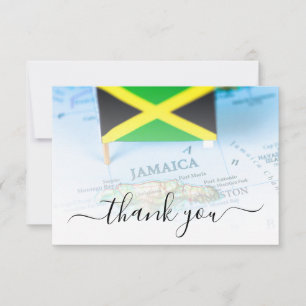 Carte De Remerciements Jamaïque Île Jamaïque Drapeau Jamaïque Destination