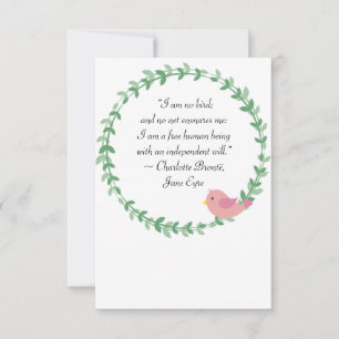 Carte De Remerciements Jane Eyre Je Ne Suis Pas Cité D'Oiseau