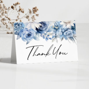 Carte De Remerciements Jardin aux fleurs bleues poussiéreuses