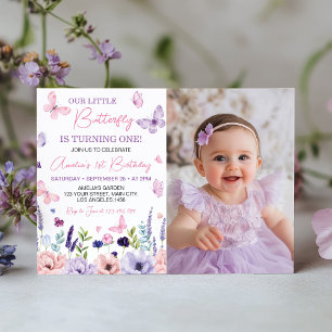 Carte De Remerciements Jardin aux papillons floraux Anniversaire Photo In