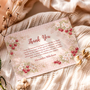 Carte De Remerciements Jardin de Cerisiers en Fleur 1er Anniversaire