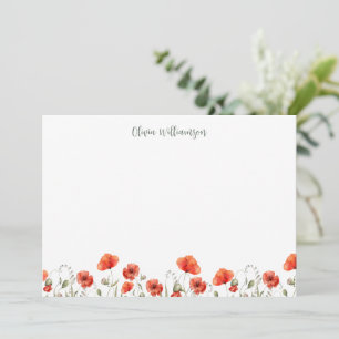 Carte De Remerciements Jardin de Coquelicots Rouges Fleurs Mariage sur Me