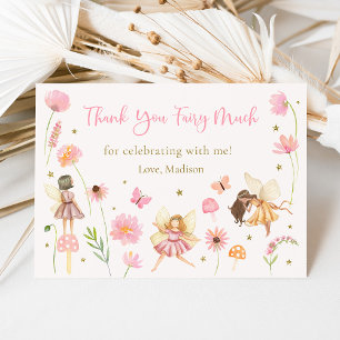Carte De Remerciements Jardin de fées magique Floral Anniversaire