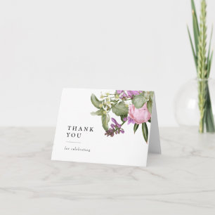 Carte De Remerciements Jardin de fleurs roses Baby Shower