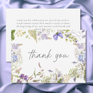 Carte De Remerciements Jardin de fleurs sauvages de lavande Mariage roman
