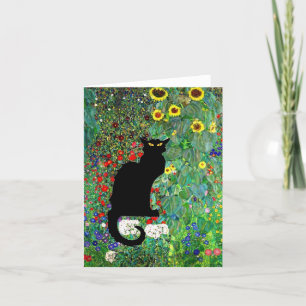 Carte De Remerciements Jardin de Klimt avec Le Conversation Noir