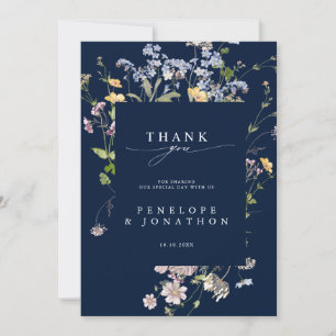 Carte De Remerciements Jardin de mariage de prairie de fleurs sauvages pr