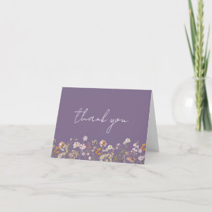 Carte De Remerciements Jardin de mariage poussiéreux aux fleurs sauvages