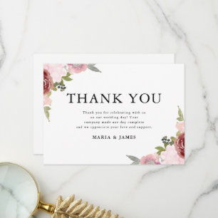 Carte De Remerciements Jardin d'été Aquarelle Mariage floral