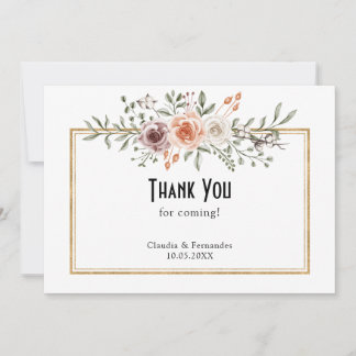 Carte De Remerciements Jardin d'été Aquarelle Mariage floral