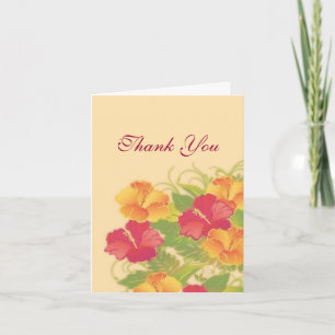 Carte De Remerciements jardin d'hibiscus ~ étiquette de remerciement
