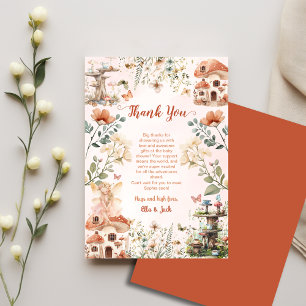 Carte De Remerciements Jardin enchanté Champignons Baby shower de fille