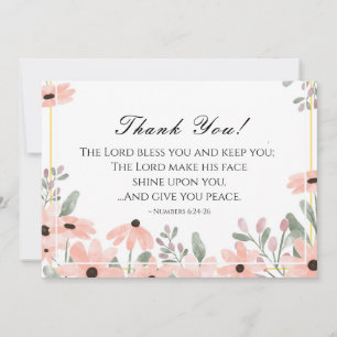 Carte De Remerciements Jardin Fleur Rose Le Seigneur Vous Bénisse Bible V