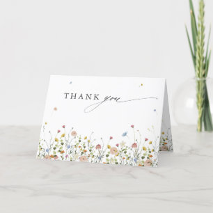 Carte De Remerciements Jardin Fleur sauvage de printemps Floral minimalis
