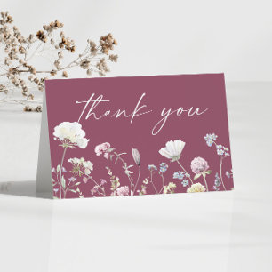 Carte De Remerciements Jardin Floral de Fleurs Sauvages
