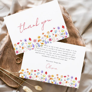 Carte De Remerciements Jardin Floral de Mariage Champêtre Remerciements