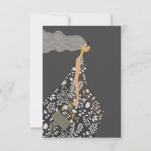 Carte De Remerciements Jardin Swag Fashionista Illustration de mode