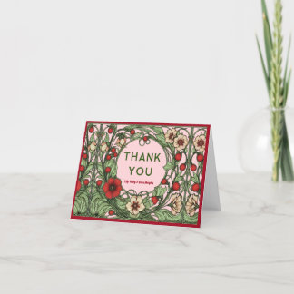 Carte De Remerciements Jardin vintage Art nouveau Mariage