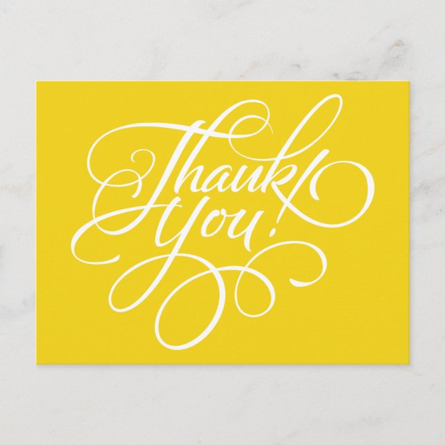 Carte de remerciements jaune citron design (Devant)