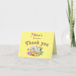 Carte De Remerciements Jaune Doux Canard maman & Bébés Baby shower mignon