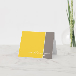 Carte de remerciements jaune et gris de mariage
