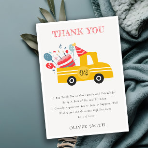 Carte De Remerciements Jaune mignon Quel Âge Anniversaire Fête Fête Fête 