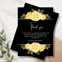 Jaune noir et or Floral Anniversaire