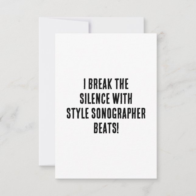 Carte De Remerciements Je brise le silence avec style - Sonographer bat (Devant)