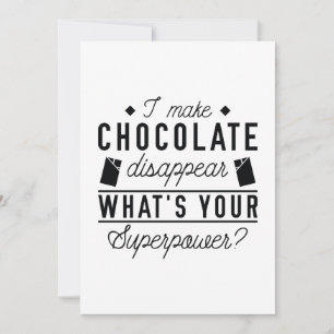Carte De Remerciements Je fais disparaître le chocolat