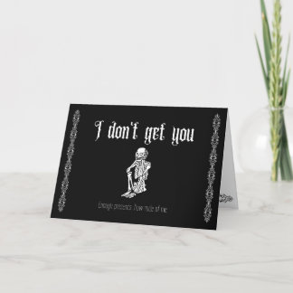 Carte De Remerciements Je ne vous comprends pas... Goth Valentine's