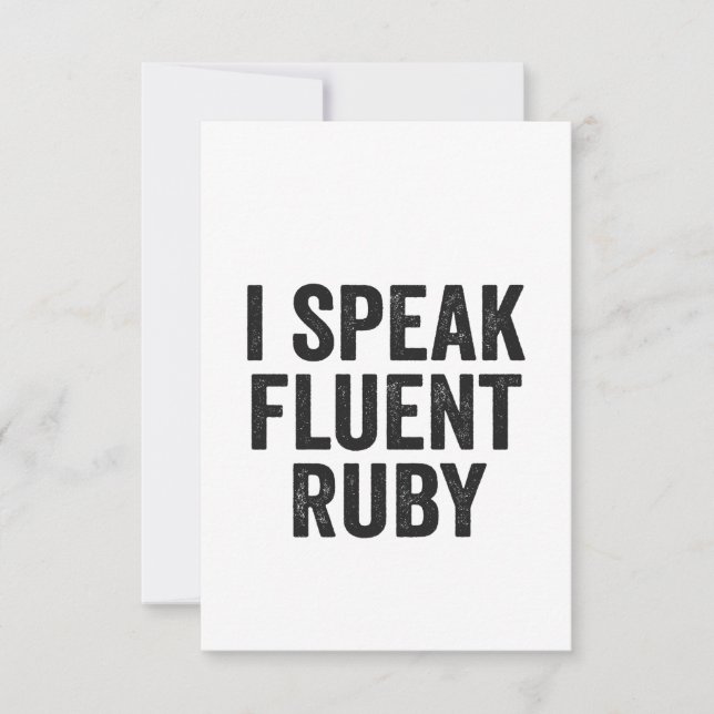Carte De Remerciements Je Parle Fluent Ruby Funny Geek Programmation Code (Devant)