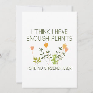 Carte De Remerciements Je Pense Avoir Assez De Plantes