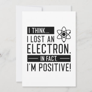 Carte De Remerciements Je pense que j’ai perdu un électron En fait je sui