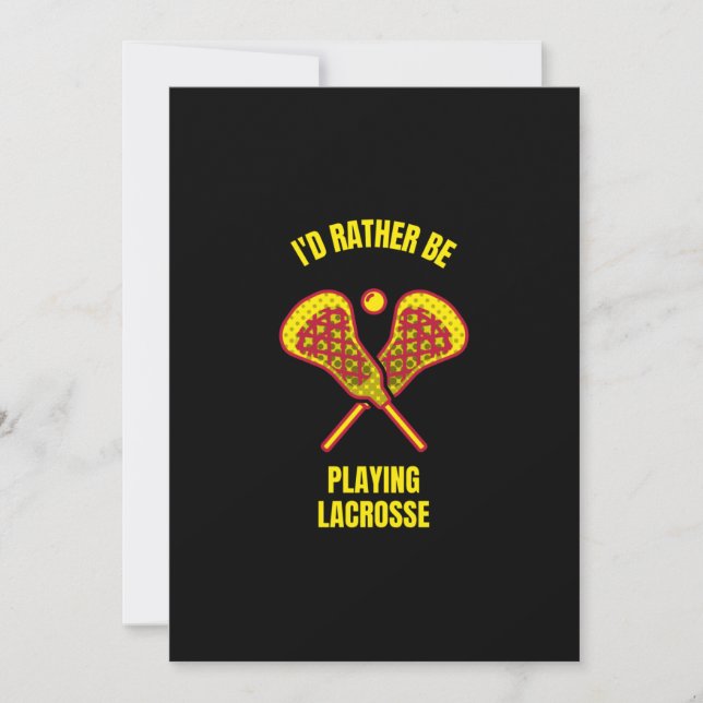 Carte De Remerciements Je préférerais jouer au lacrosse drôle sports pl (Devant)